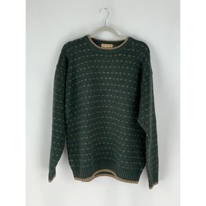 Woolrich Sweater Mens Large Crewneck Fern Mix Green Vintage Pullover